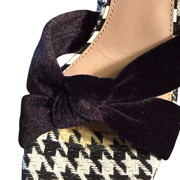 Betsey Johnson NWT Sz 11 Melanni Houndstooth Platform Heels with Black Bow SH297 - Picture 12 of 15